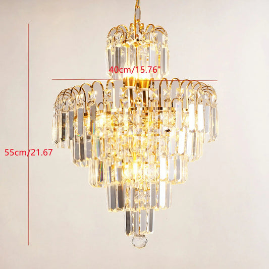 LED Crystal Chandelier, Modern Luxury Pendant Fixture E14 (Not included bulbs)