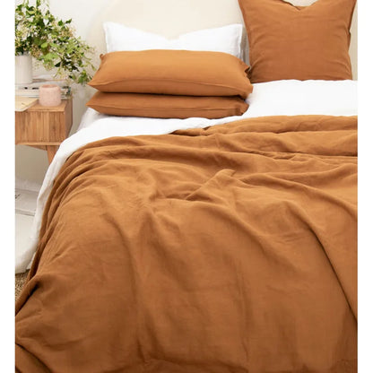 100% Pure Linen Bed Sheet Ultimate Comfort,  Natural Eco-Friendly  Durable, Queen California King