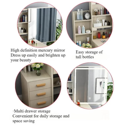 Dressing table, small apartment bedroom, dressing table, storage cabinet.