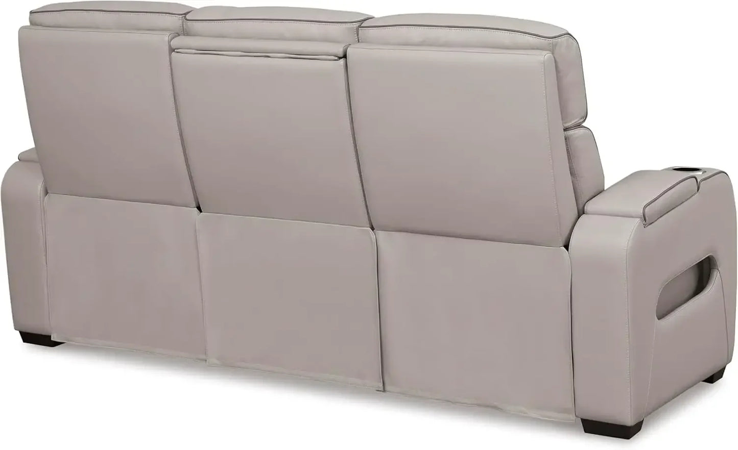Boyington Contemporary Leather Match Power Reclining Sofa, with USB Charging Ports, LED Lights and Adjustable Headrest,
