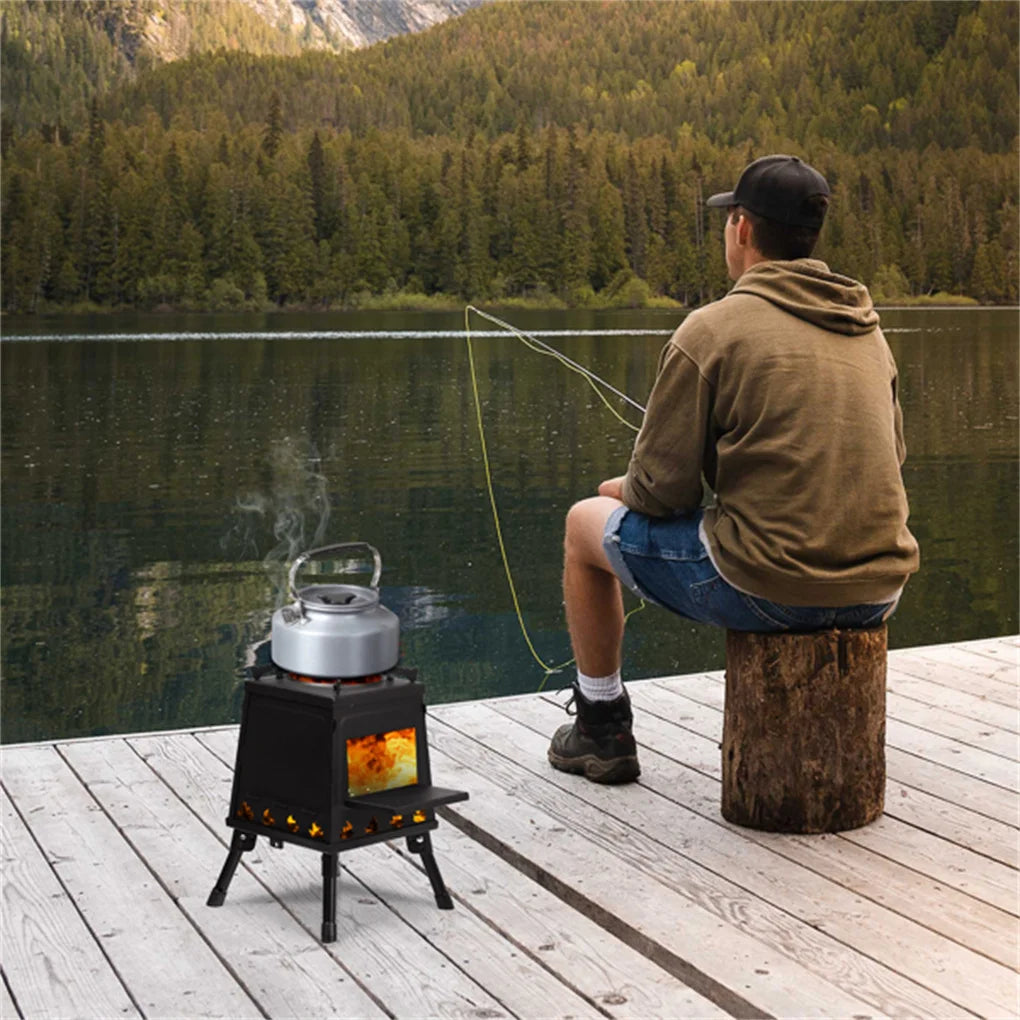 Portable Windproof  Wood Heater with Burner