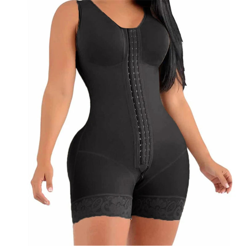High Compression Fajas Colombian Short Girdles, With Brooches Bust For Daily And Post-Surgical Use.