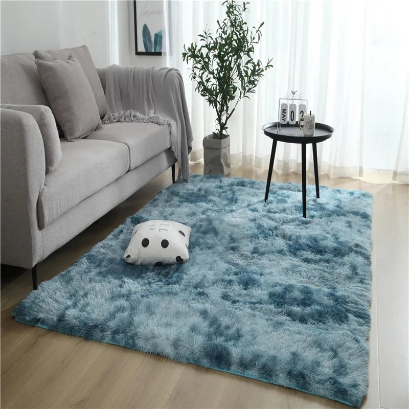 VIKAMA Tie-dyed Fluffy Carpets For Living Room Decor.