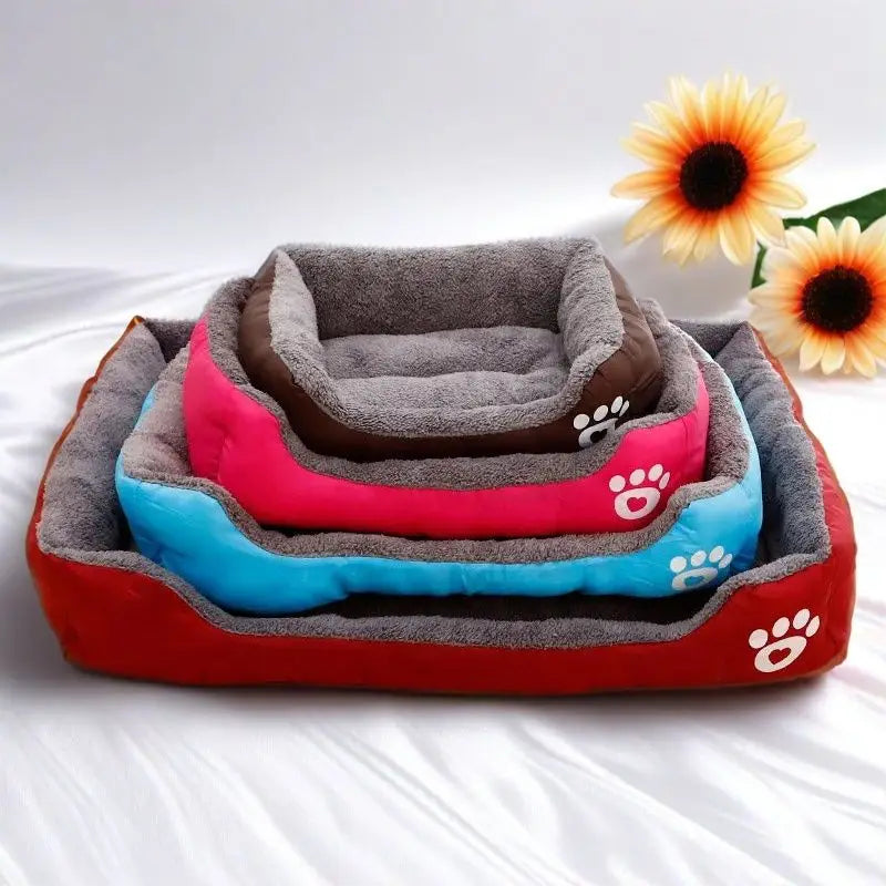 Large Pet House Dog Bed, Cat Mat, Long Plush Deep Sleeping Warm Soft Small Dog Cushion.