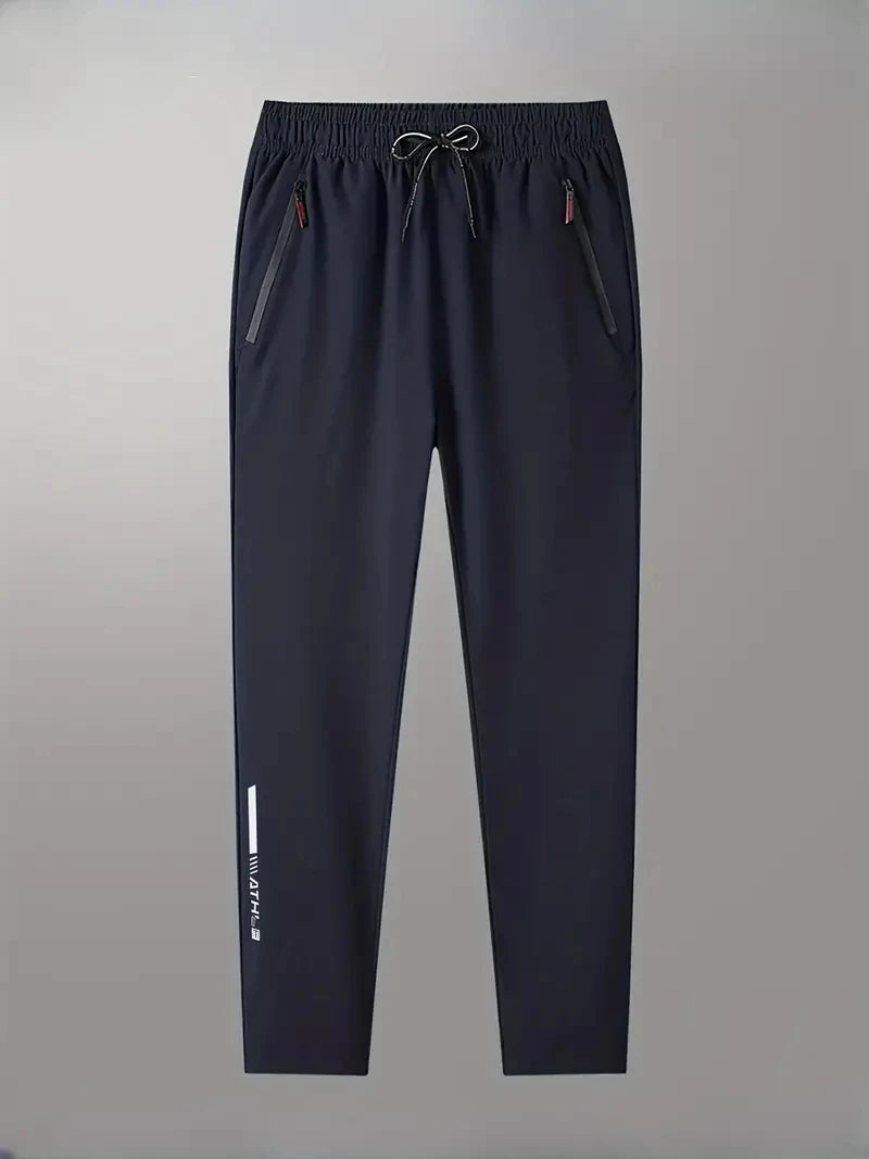 Soft Men Casual Straight Pants Stretch Elastic Waist Jogger, Classic Blue, Black ,Gray Trousers Plus Size.