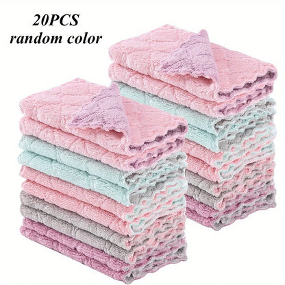10/20pcs Kitchen Towels And Dishcloths For Washing Dishes  For Cooking