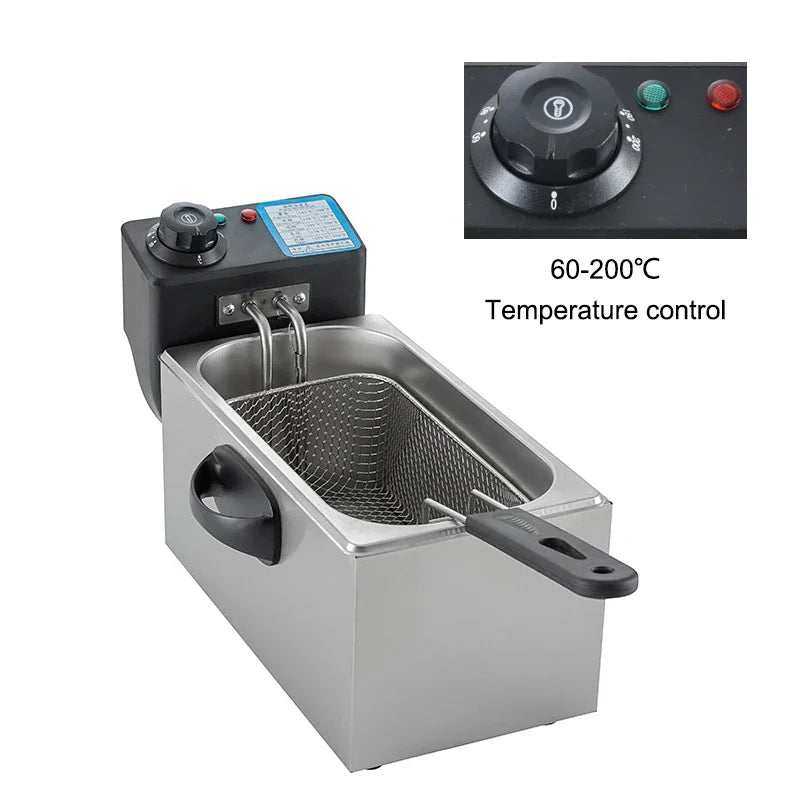 4L Electric Deep Fryers Oil Oven Adjustable Thermostat 2000W.