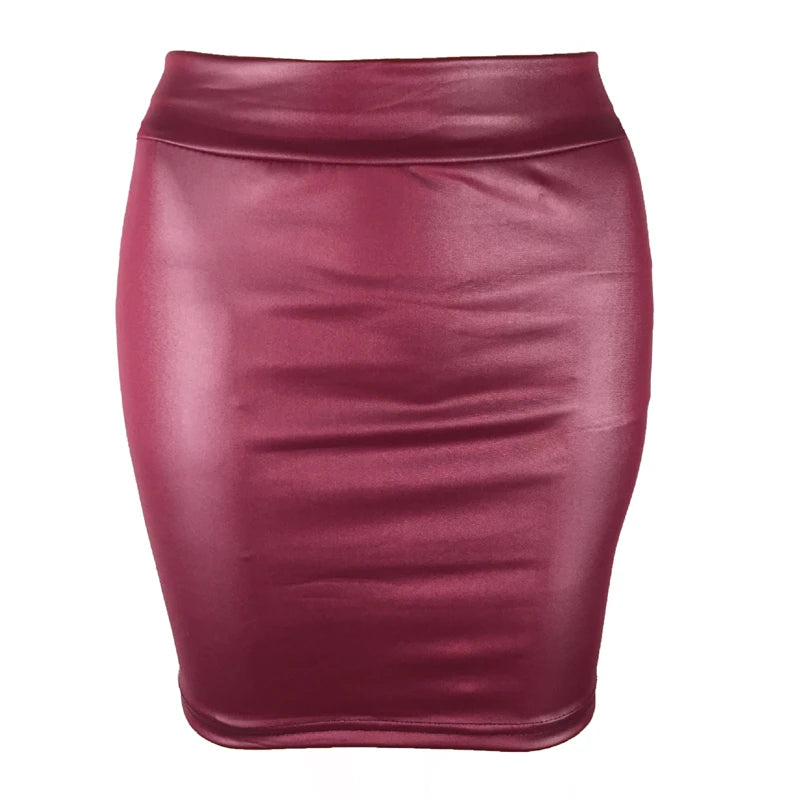 Women Mini Skirt, Solid Color High Waist Slim Fit.