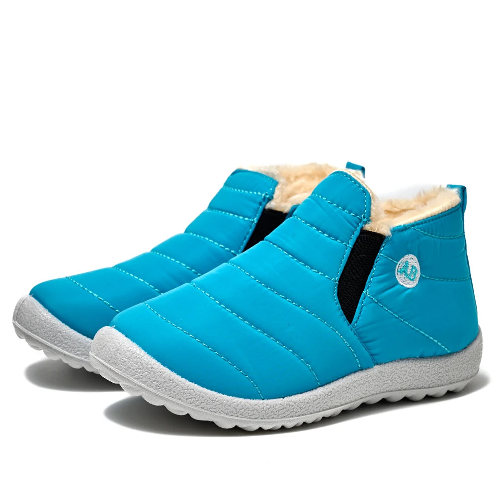 Winter Children Boots Plush Non-Slip Cotton Shoes Waterproof  Children Shoes Warm Fur Snow Boots.