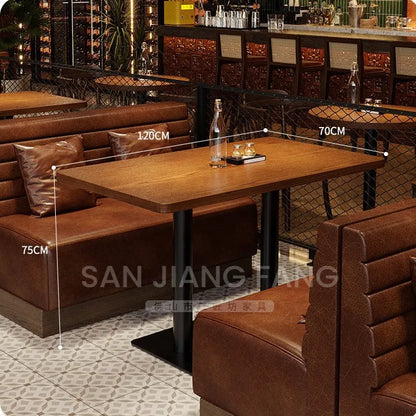 Retro Bar Dining Table and Chair Combination, Booth Table Chair, Dining