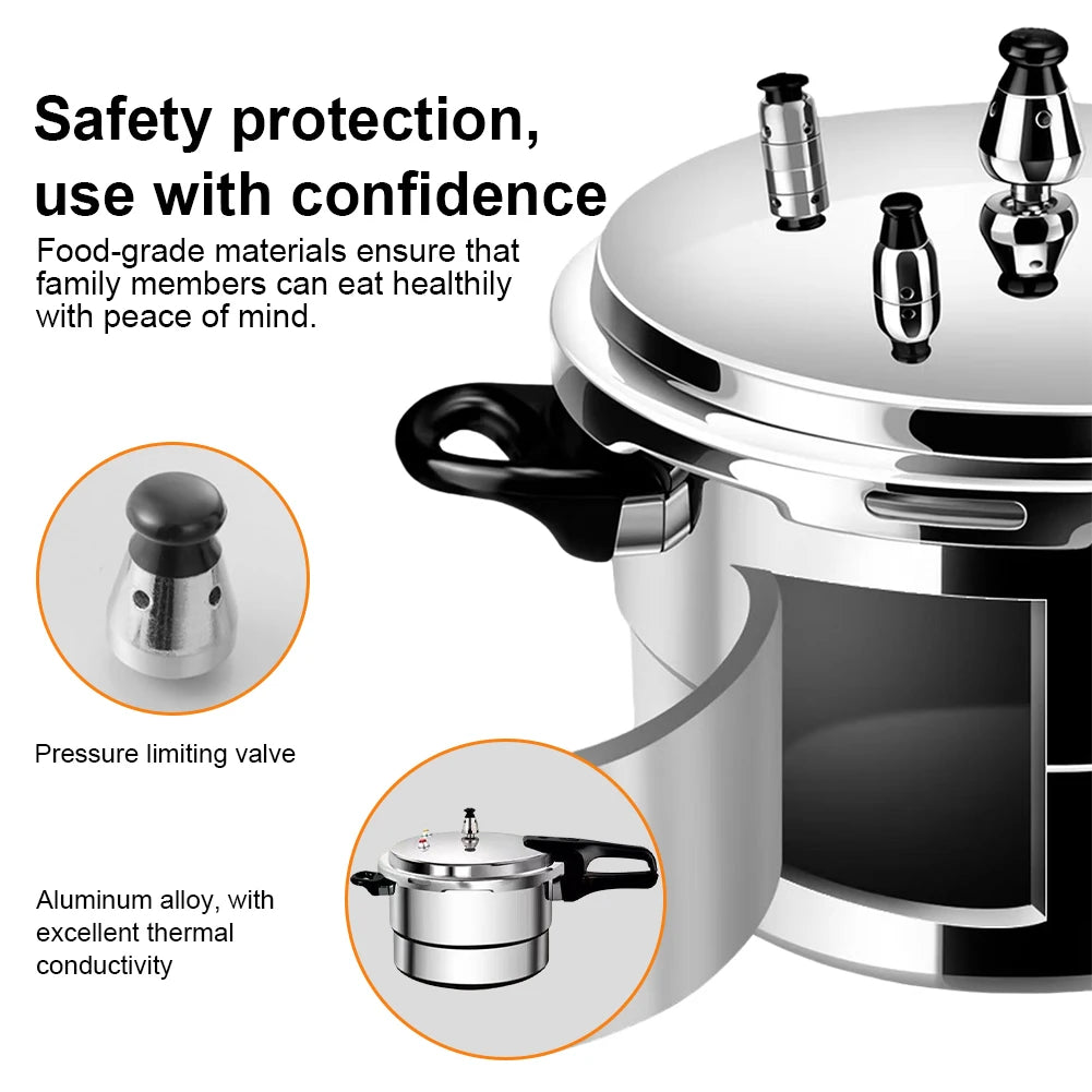 Aluminum Pressure Cooker with Steaming Plate, Aluminum Alloy Small Pressure Cooker for Gas & Induction Stove.
