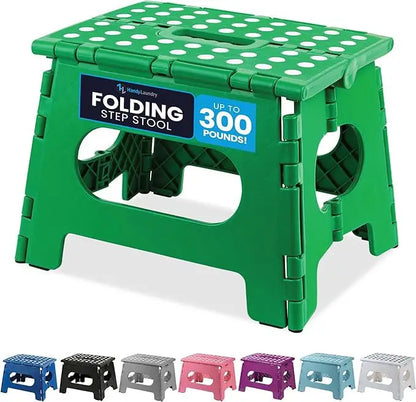 Folding Step Stool with 9 Inch Height (Pack of 1),Holds Up to 300 lbs.