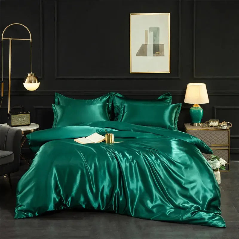 Luxury 100% Silk Bedding  with Duvet Cover4pcs Bed Cover