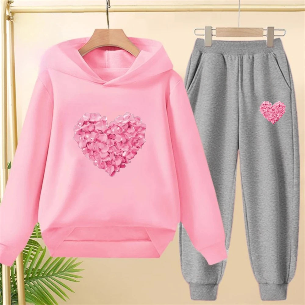 Petals heart-shaped, Children's Tops and bottom, Girls, Boy age 3-12, Toddle, clothing.