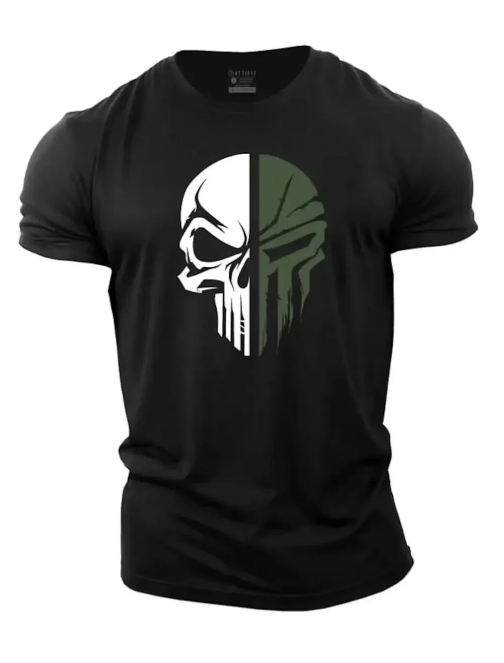 New hot selling men's digital skull print round neck T-shirt.