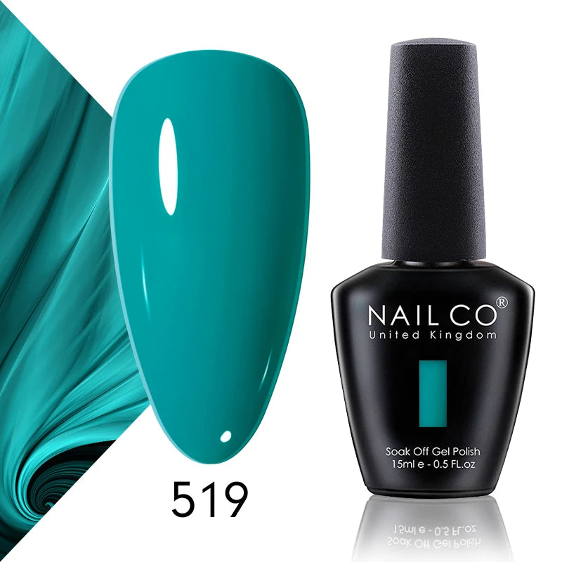 NAILCO 15ml Color Gel Nail Polish Soak Off, Hybrid Varnishes Manicure, UV&LED Nail Gel Semi Permanent Lacquer Base Top Coat.