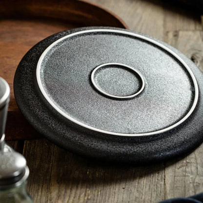 Ceramics Plate Set Home Black Plates  Japanese Style