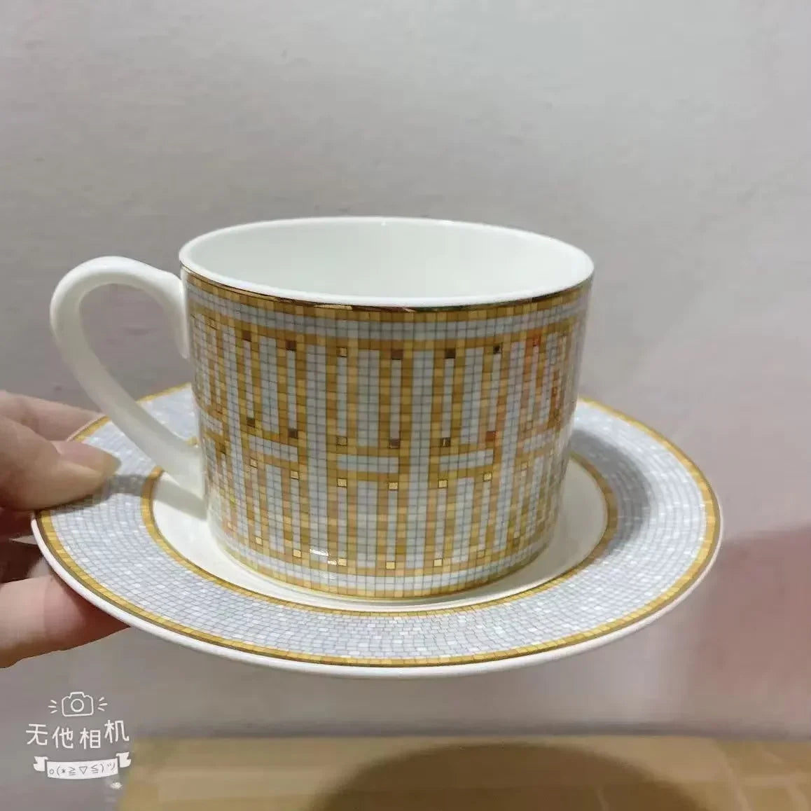 Gift Box Set 12Pcs Ceramic Espresso Coffee Cup Striped Dot