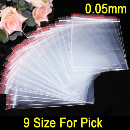 100 Pcs/Pack Small Zip Lock Plastic Bags recloseable Storage Bag  Clear Bags