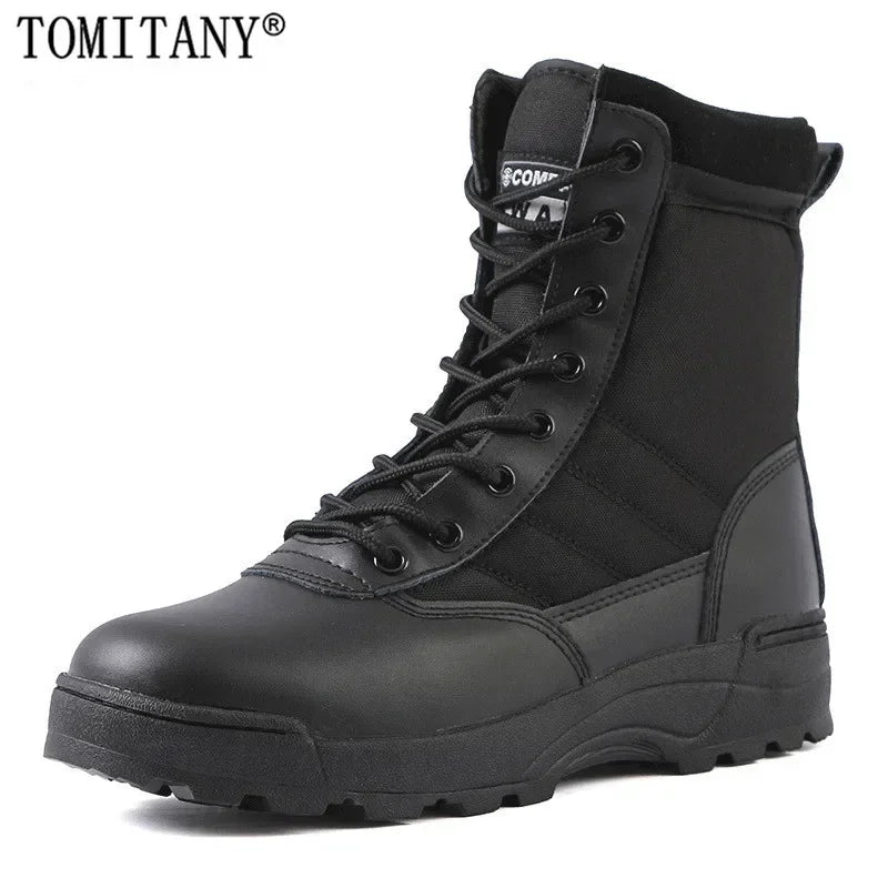 Leather Boots for Men Outdoor Combat Infantry Tactical Boots,