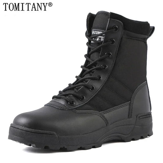 Leather Boots for Men Outdoor Combat Infantry Tactical Boots,