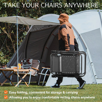 Zero Gravity Set of 2 Portable Recliner Camping, Patio, Garden Lounge Chair, with Cup Holder Trays