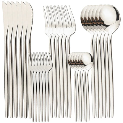 30Pcs Flatware Set Stainless Steel Tableware Set