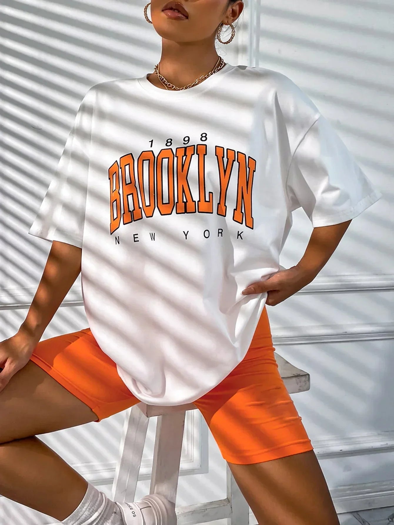 Vintage 1898 Brooklyn New York Women T-Shirts Short Sleeve Casual Clothing .