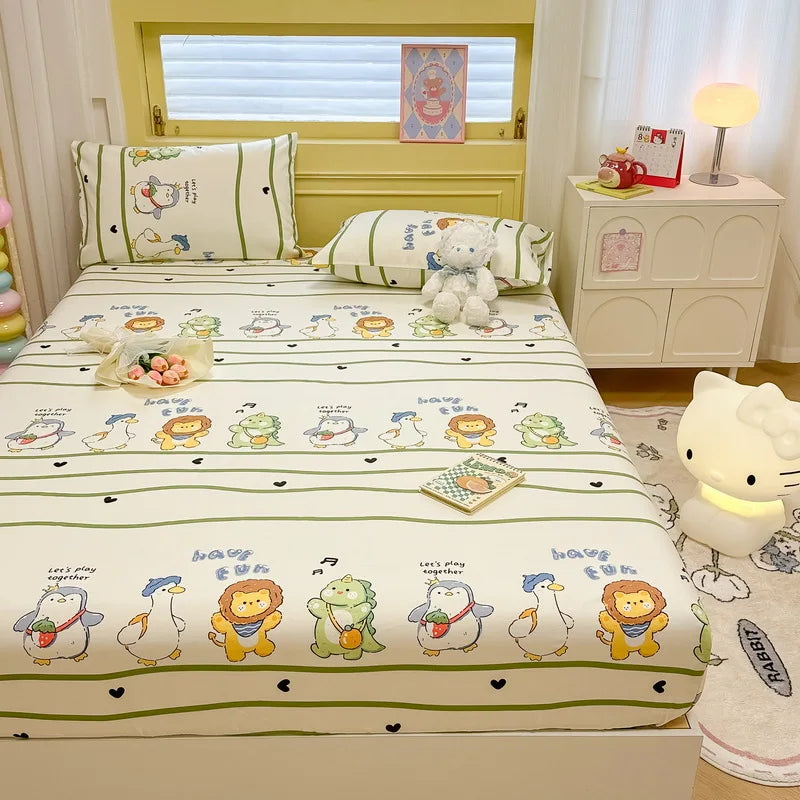 2025 New 100% Cotton Bed Sheet Flower Series Double , King Sheets For Girls, Boys, Single, Queen King Size