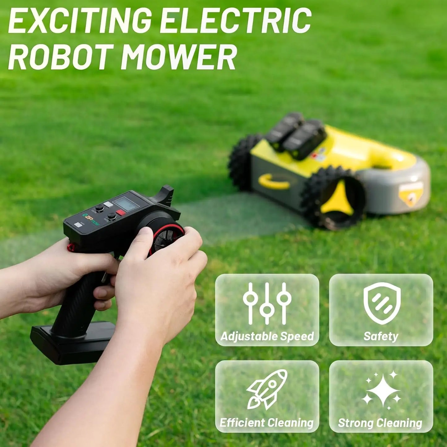 Remote Control Lawn Mower Battery Powered  All-Wheel Drive