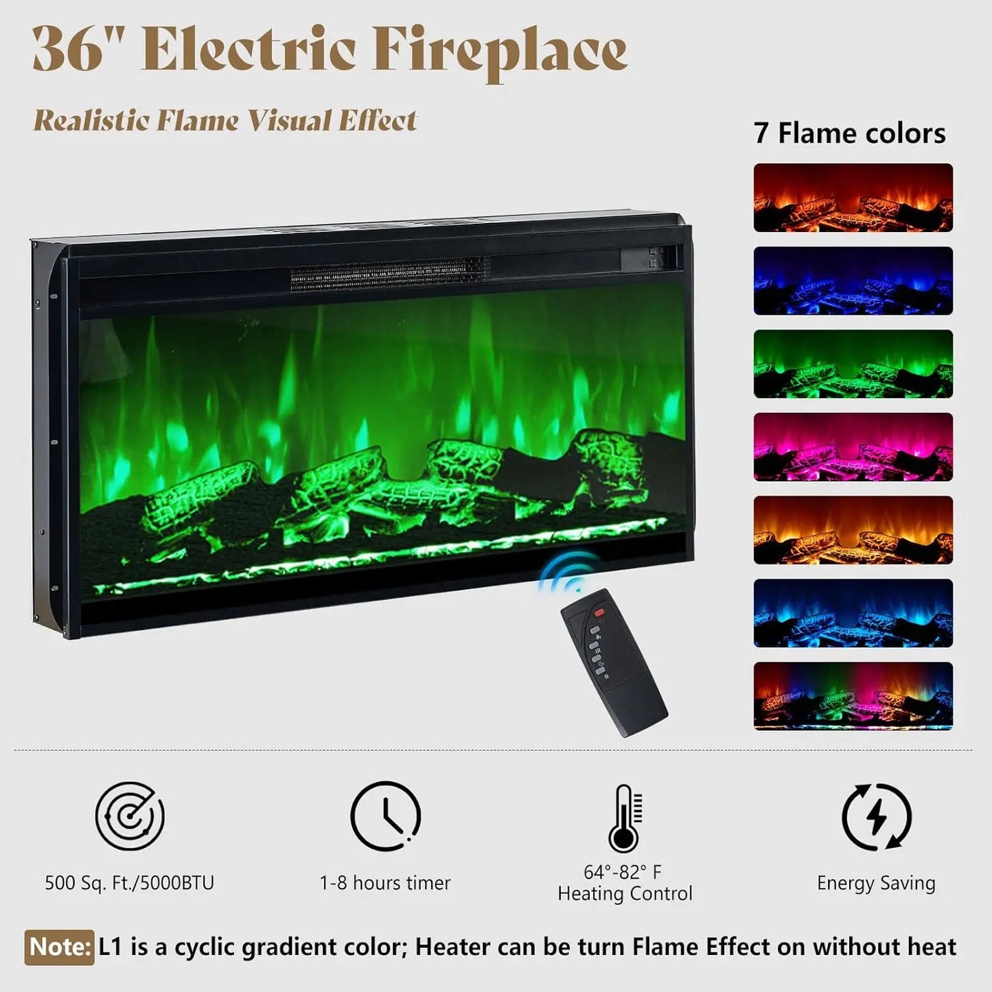 98in Farmhouse Entertainment Center with 36" Fireplace, TV Stand, Bookshelf, Wine Cabinet, Fits 75" TVs, Wall Unit Media Console.