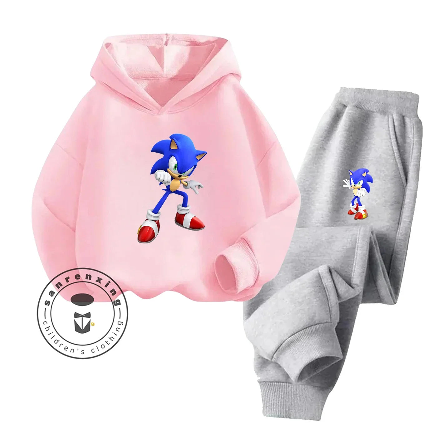 Sonic 2D Cartoon Printed Hoodie Set, 2025 Fashion For Kids, Teens, Boys, Girls Casual Autumn Winter wear.