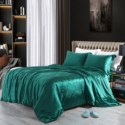 Luxury Satin  Bedding  With Fitted Sheet, Duvet Cover ,High End Bedding Sets