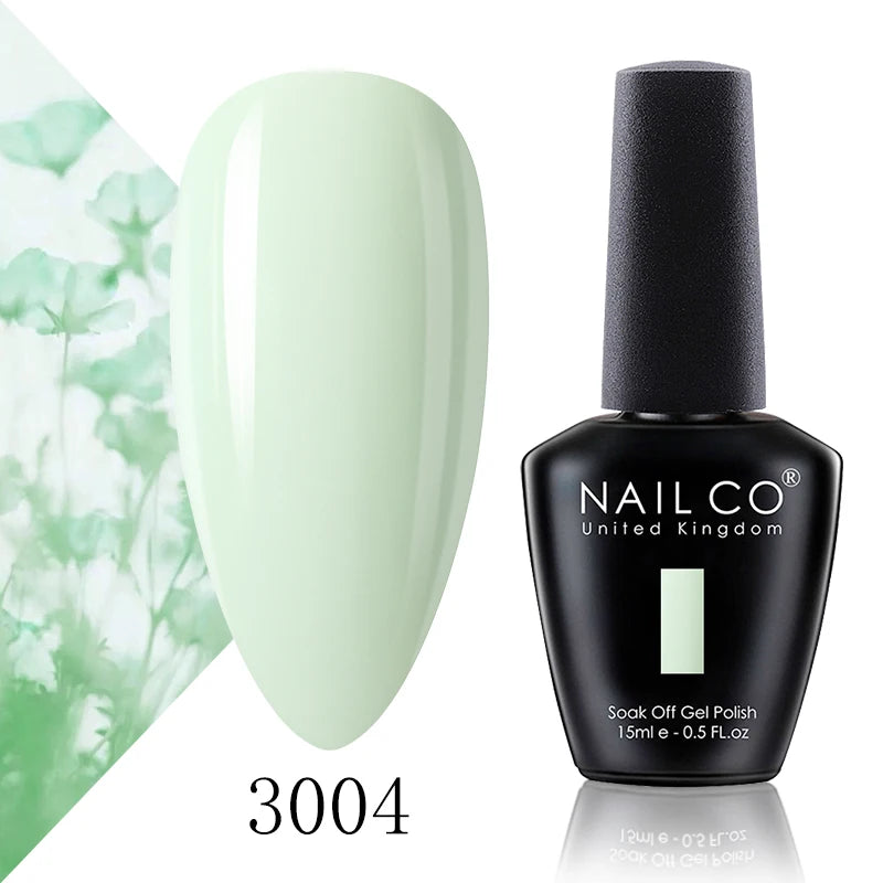 NAILCO 15ml Color Gel Nail Polish Soak Off, Hybrid Varnishes Manicure, UV&LED Nail Gel Semi Permanent Lacquer Base Top Coat.