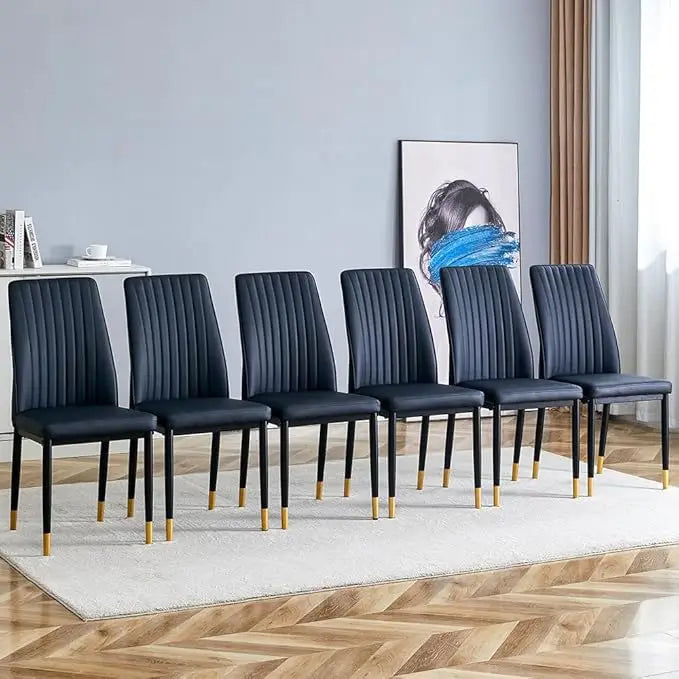 Modern Dining Chairs Set for 6, Kitchen Dining Room Chair PU Leather Upholstered.