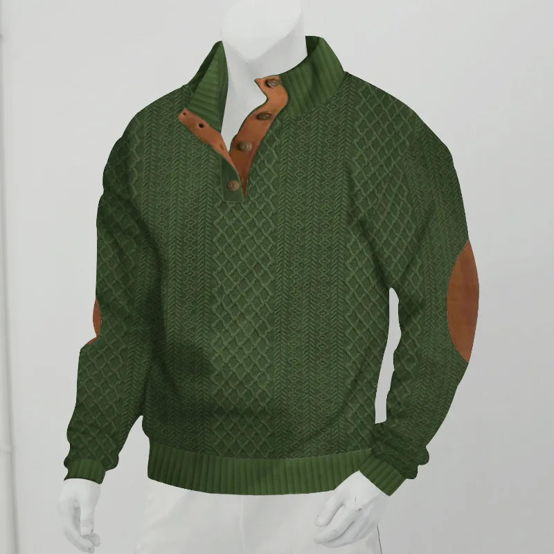 2024 cross-border hot-selling autumn and winter men casual, stand-up collar jacquard knitted pullover.