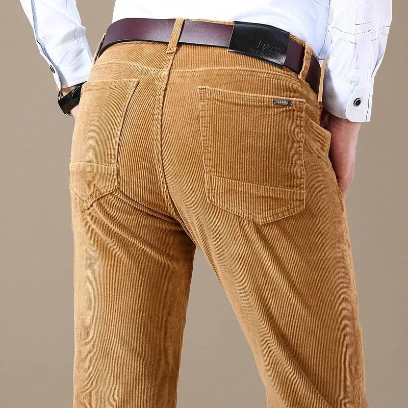 6 Color Men Corduroy Casual Pants, 2022 Autumn Winter New Style Business, Fashion Stretch Regular Fit Trousers Male Clothes.