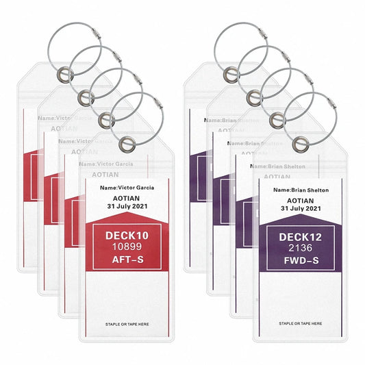 8 Pieces Cruise Tags Luggage Tag Holder for Princess, Carnival, Costa, P&O, Norwegian Cruise Ships.