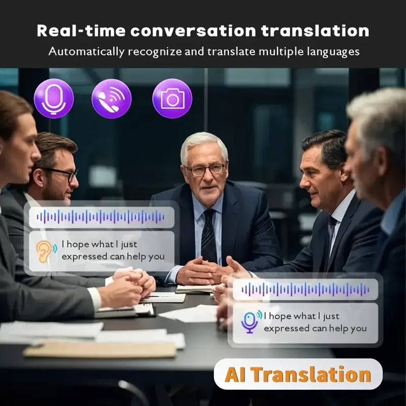 Smart Glasses AI Intelligent, Real-time Translation Sunglasses, Outdoor Sport, Earphone Calling Music Glasses.