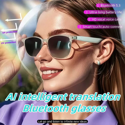 GS03 Upgrade Smart Glasses, With Camera, Video Recording, AI Photo Recognition, Bluetooth, Call Translation Voice Assistant.