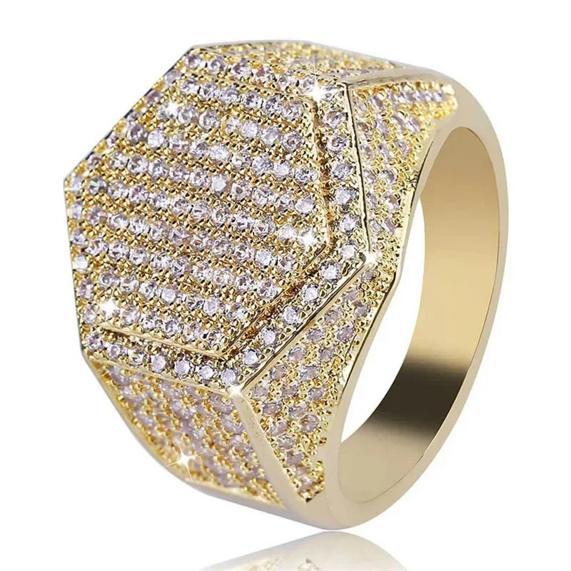 New Hot Sale Fashion Retro Style Square Black Mirror Men Ring.