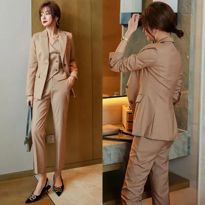 Wear To Work Business Professional Blazer, and Trouser Suit Women 2 Pant Sets.