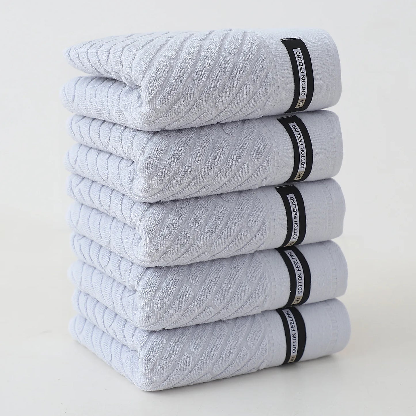 5-Pack Cotton Towel Set, Highly Absorbent, Skin-Friendly  Bathroom, Face Washing, Bathing and Traveling