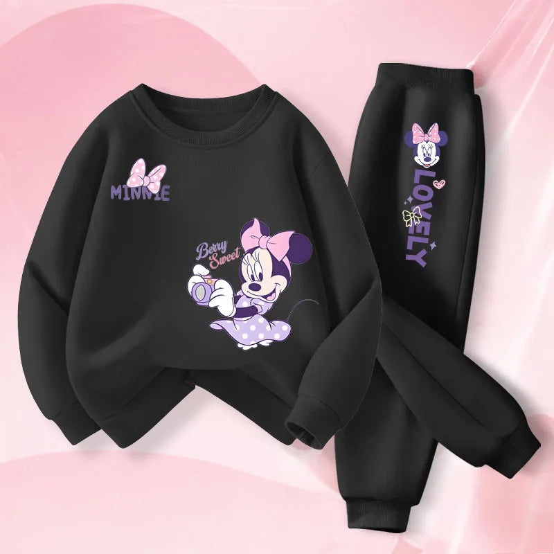 Long Sleeve Children's Clothing Sets, Spring New Disney Girls' Pullover, Long Pant Two Piece Suit.