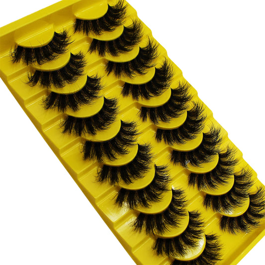 10 Pairs False Fluffy Russian Strip Lashes 3D Fake Lashes
