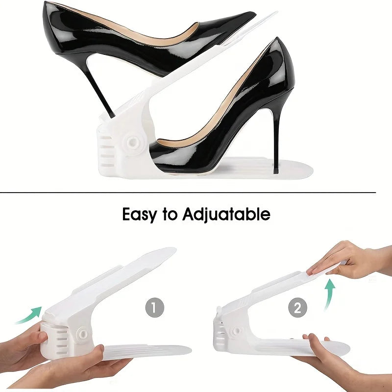 10 Pack Plastic Shoe Rack Adjustable Closet Organizer