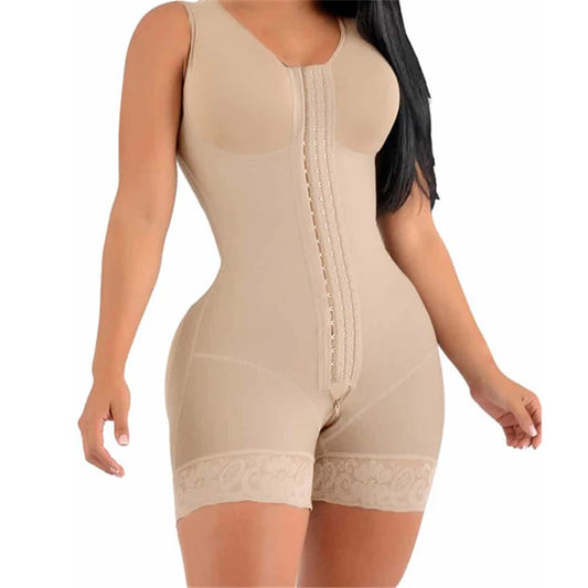 High Compression Fajas Colombian Short Girdles, With Brooches Bust For Daily And Post-Surgical Use.