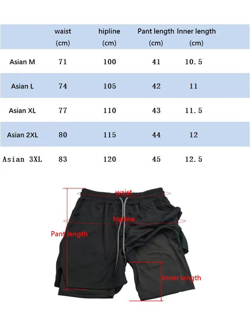 Men Compression Shorts, Summer Gym Fitness, Running, Training, Sports Shorts, Two-In-One Mesh Shorts.