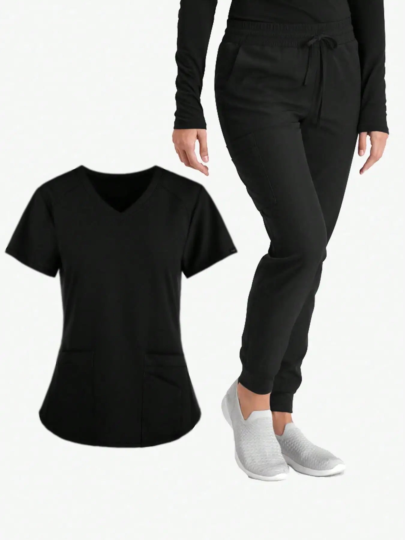 (Four-piece set) Scrubs Uniform Women's, Elastic Sports Nurse Uniform, Breathable Scrub.