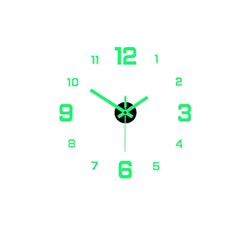 EW Creative Simple Luminous Digital Clock  Study, Living Room ,Punch-Free Wall Sticker Clock.